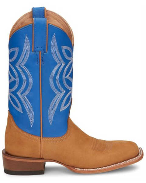 Image #2 - Justin Women's Hayes Jewel Western Boots - Broad Square Toe , Tan, hi-res