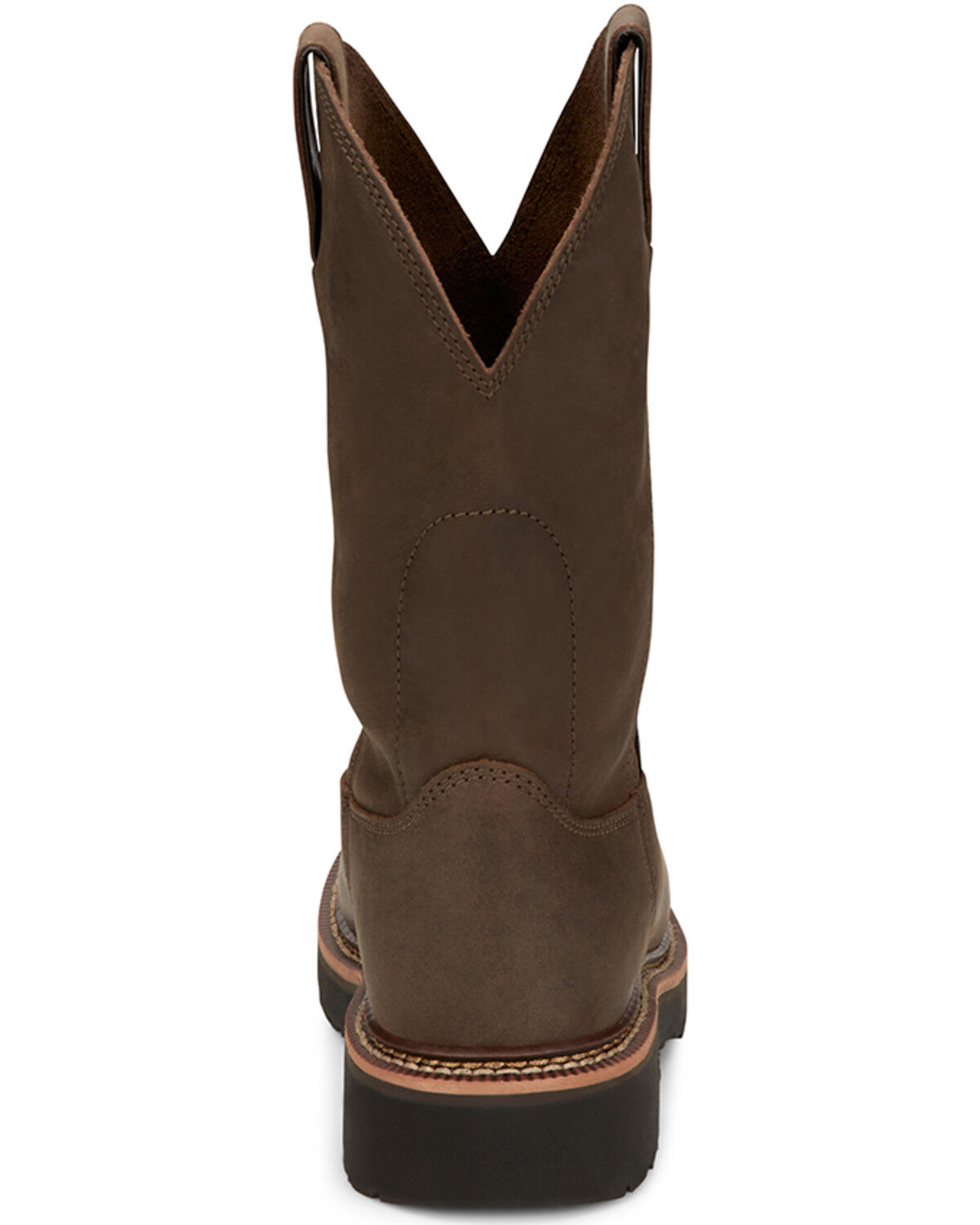 Image #5 - Justin Men's 11" Carbide Pull-On Work Boots - Soft Toe, Brown, hi-res