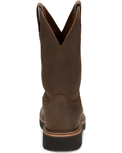 Image #5 - Justin Men's 11" Carbide Pull-On Work Boots - Soft Toe , Brown, hi-res