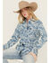 Image #1 - Wrangler Retro Women's Southwestern Print Long Sleeve Pearl Snap Denim Western Shirt, Blue, hi-res