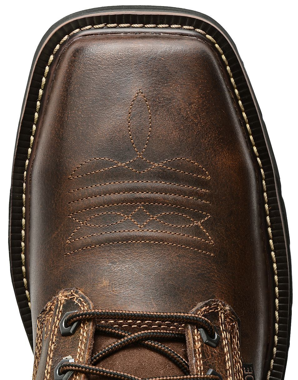 justin stampede lace up work boots