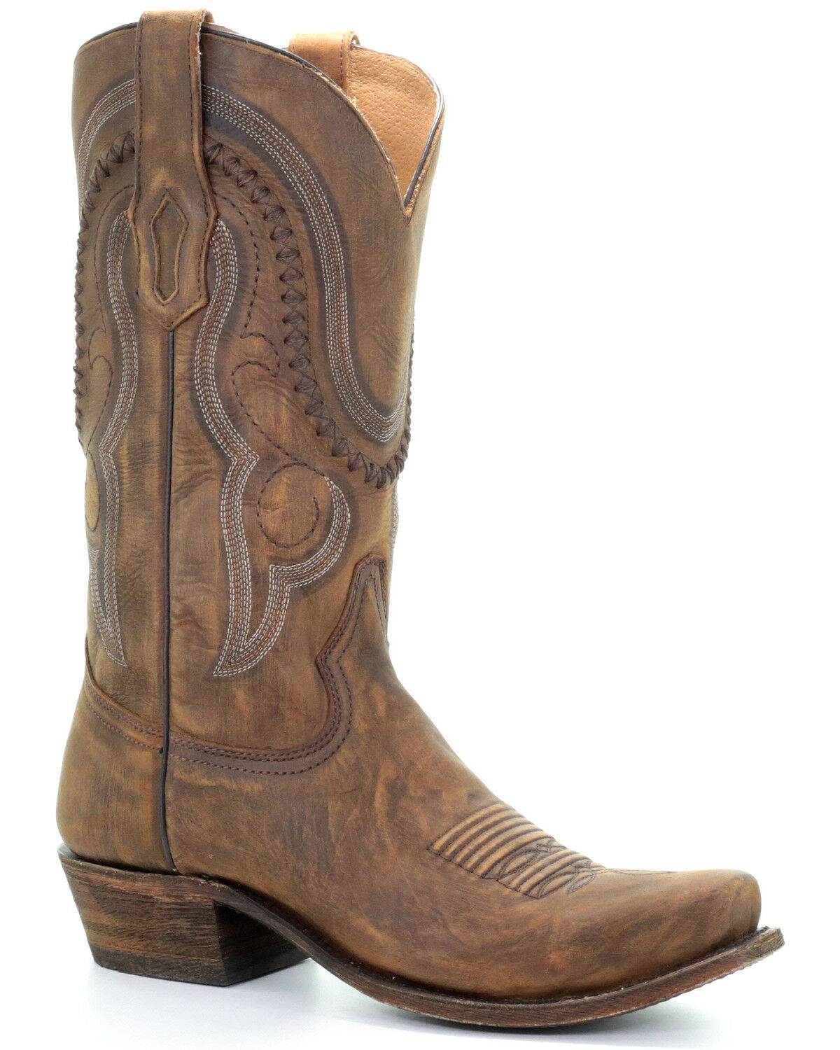 Corral Men's Leather Narrow Square Toe Western Boots Gold Cowhide A3479 