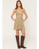 Image #1 - Angie Women's Floral Print Twist Front Mini Dress, Olive, hi-res