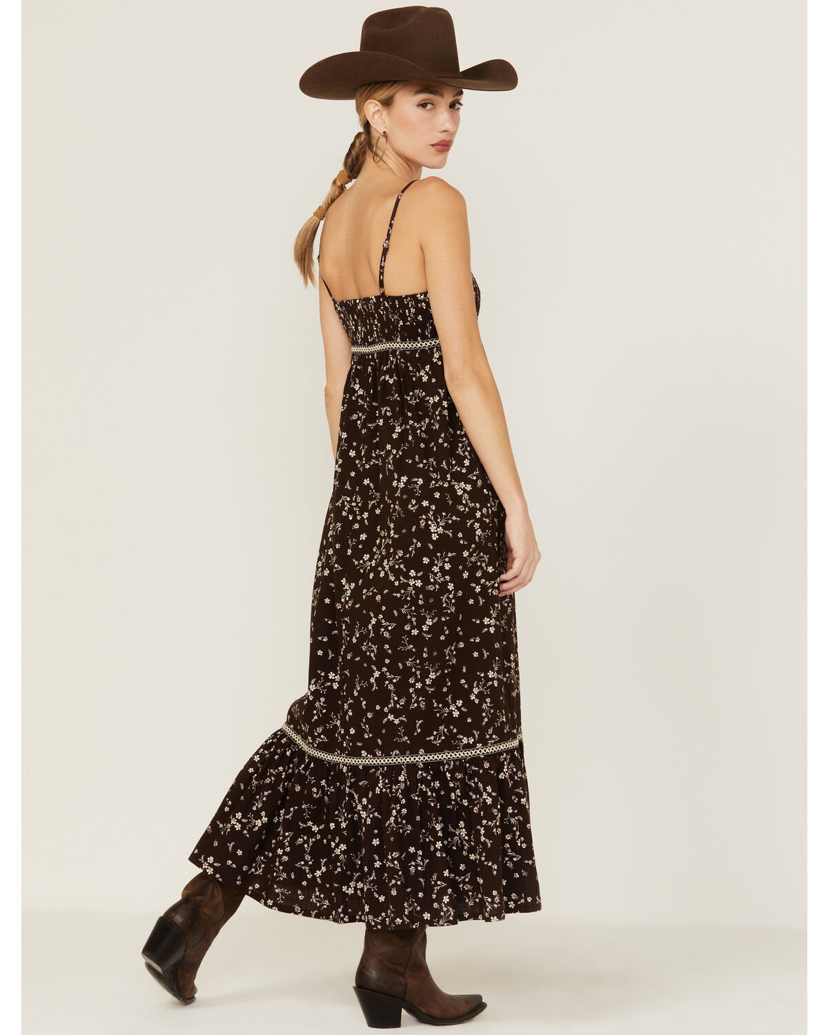 Image #4 - Cleo + Wolf Women's Dark Brown Floral Duster Dress, , hi-res