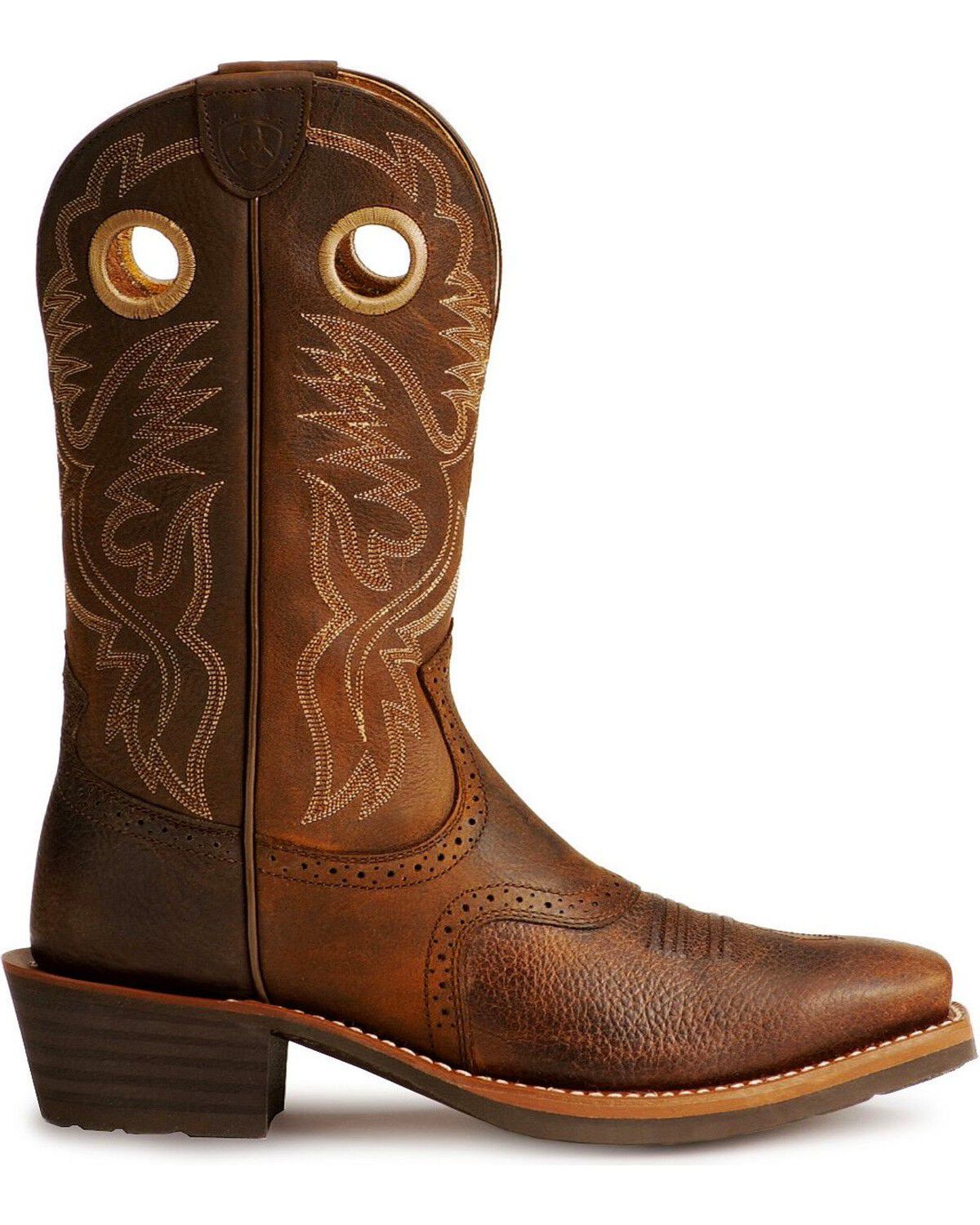 Image #4 - Ariat Men's Heritage Roughstock Performance Western Boots - Square Toe, Brown Oiled Rowdy, hi-res