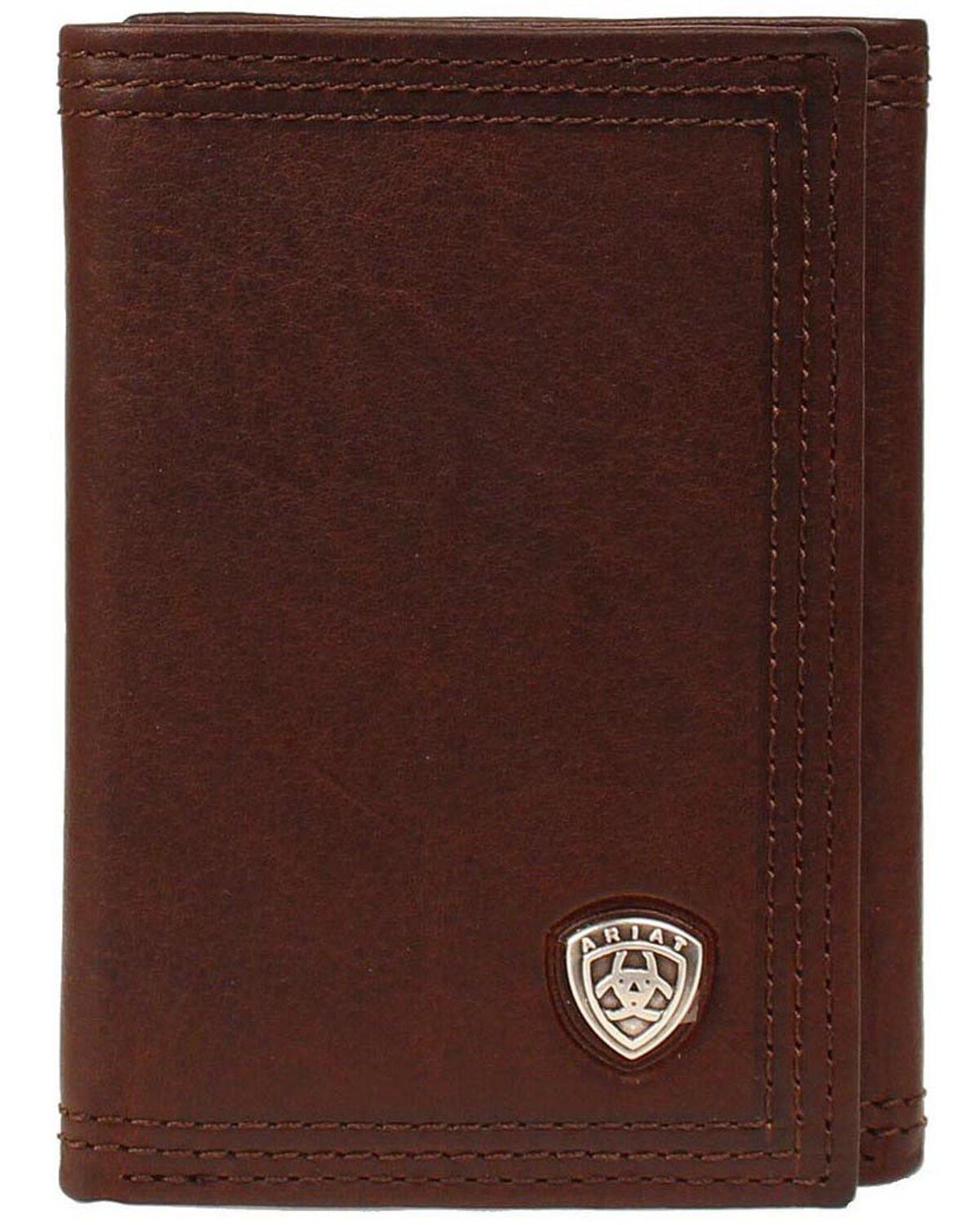 Image #1 - Ariat Logo Concho Tri-fold Wallet, Copper, hi-res