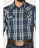 Image #3 - Cody James Men's Expression Large Plaid Snap Western Shirt , Navy, hi-res