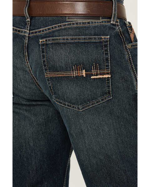 Image #3 - Ariat Men's M4 Derek Dark Wash Relaxed Stretch Bootcut Jeans , Dark Wash, hi-res