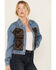 Cleo + Wolf Women's Medium Wash Denim and Blanket Jacket, Medium Wash, hi-res