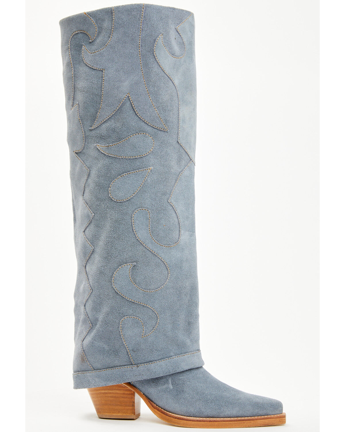 Image #2 - Wonderwest Women's Zendaya Tall Suede Western Boots - Snip Toe, Blue, hi-res