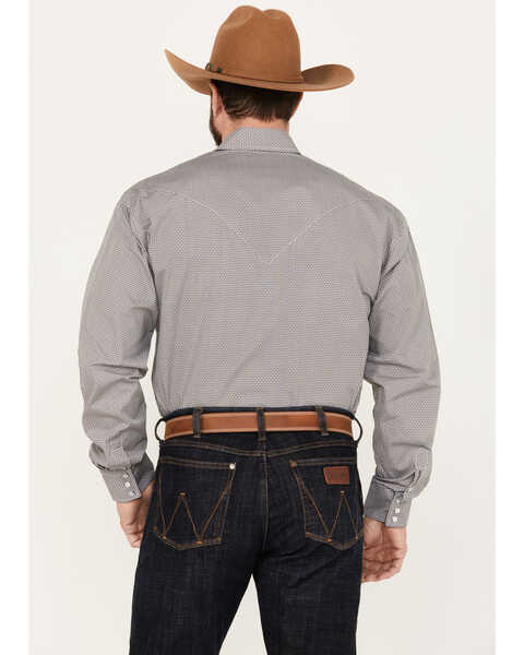 Image #4 - Stetson Men's Diamond Geo Print Long Sleeve Western Pearl Snap Shirt, Grey, hi-res