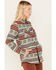 Image #2 - Panhandle Women's Southwestern Stripe Print Shacket, Jade, hi-res