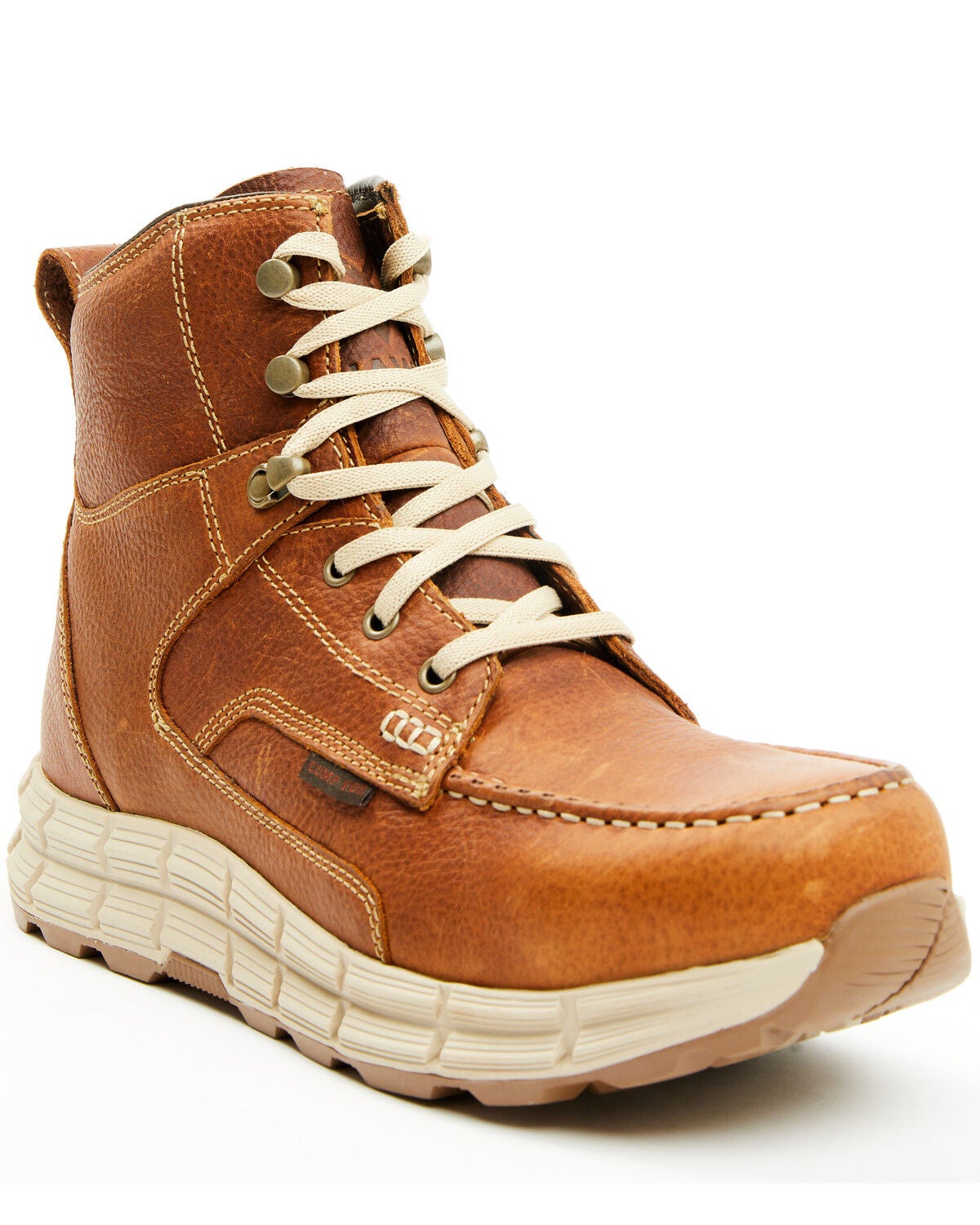 Hawx Men's 6" Athletic Wedge Moc Work Boots - Composite Toe, Brown, hi-res