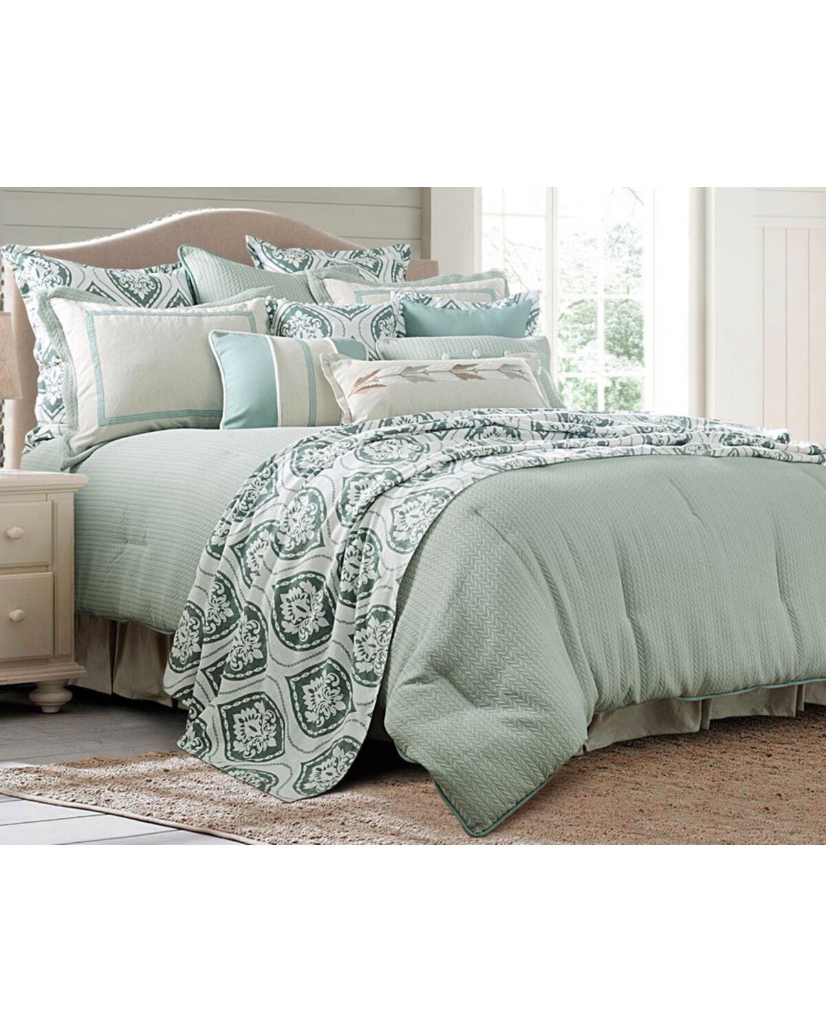 HiEnd Accents 4 Piece Belmont Comforter Set - Super Queen, Green, hi-res