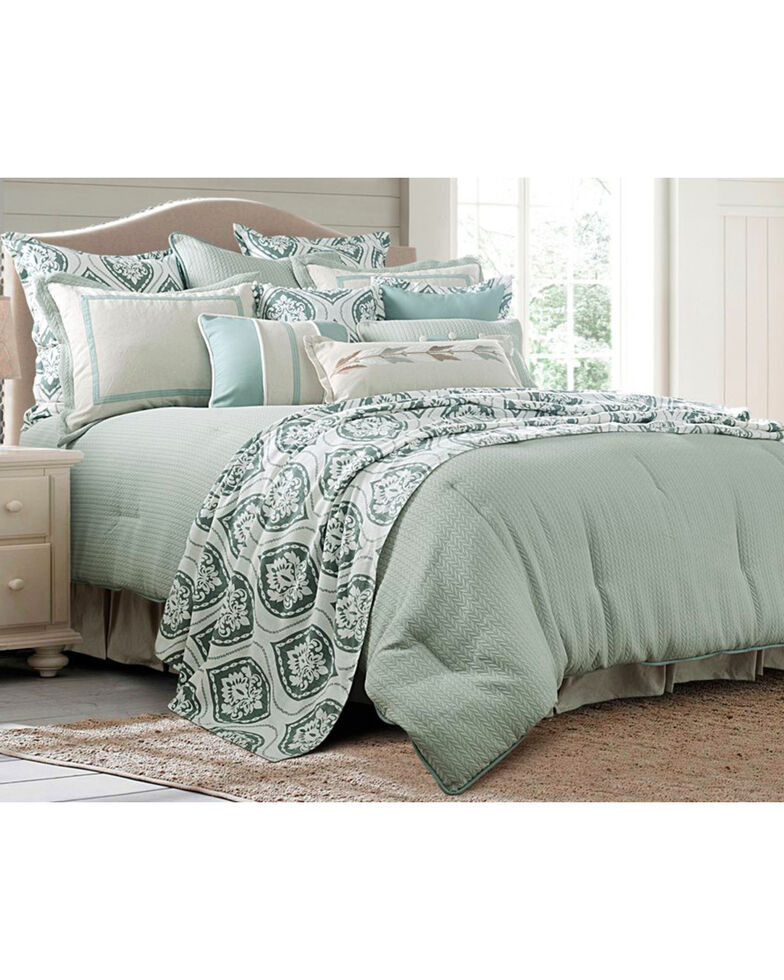 HiEnd Accents Green 4 Piece Belmont Comforter Set - Super Queen , Green, hi-res