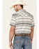 Cody James Men's Chute Southwestern Dobby Print Short Sleeve Snap Western Shirt - Big , White, hi-res