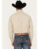 Image #4 - George Strait by Wrangler Men's Windowpane Plaid Print Long Sleeve Button-Down Western Shirt, Tan, hi-res