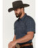 Image #2 - Gibson Trading Co Men's Medallion Print Short Sleeve Pearl Snap Western Shirt, Light Blue, hi-res