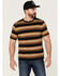 Image #1 - Brixton Men's Hilt Shield Striped Knit T-Shirt, Black, hi-res