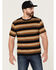 Image #1 - Brixton Men's Hilt Shield Striped Knit T-Shirt , Black, hi-res