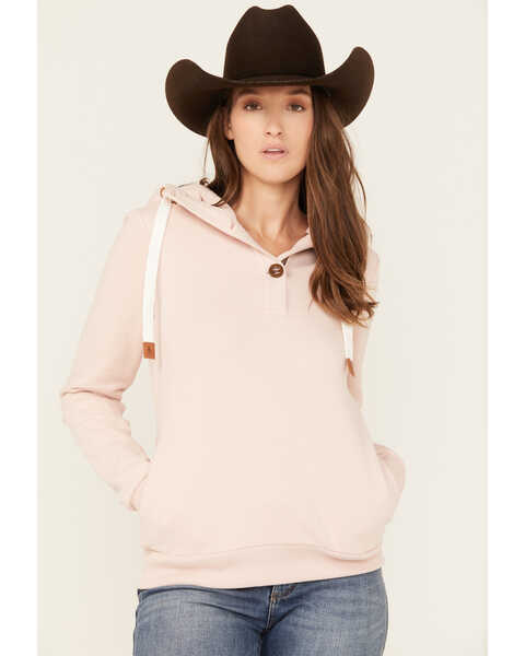 Image #1 - Wanakome Women's Jas Button-Down Hooded Pullover , Pink, hi-res