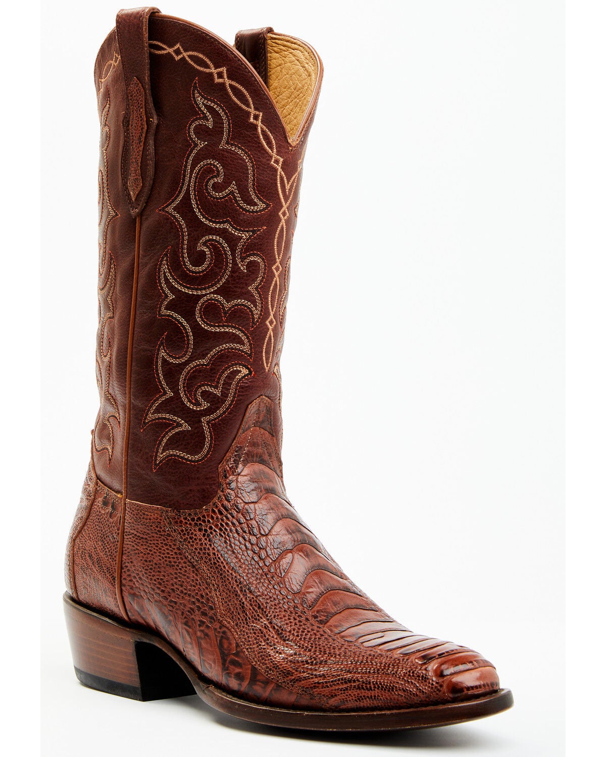 Cody James Men's Exotic Ostrich Western Boots - Round Toe, Red, hi-res