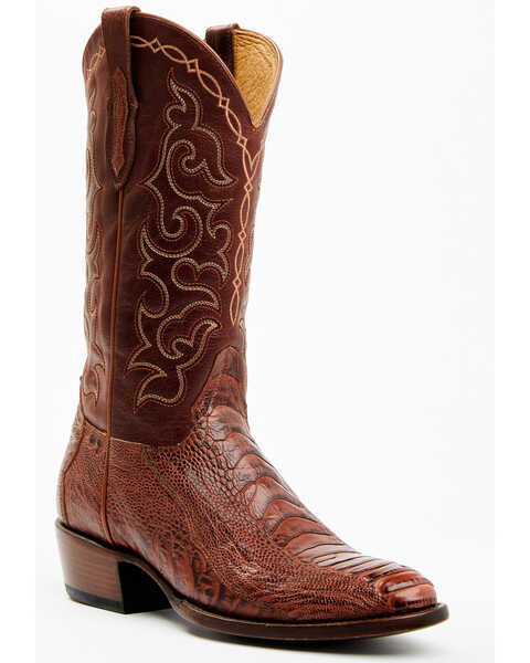 Cody James Men's Exotic Ostrich Western Boots - Medium Toe, Red, hi-res