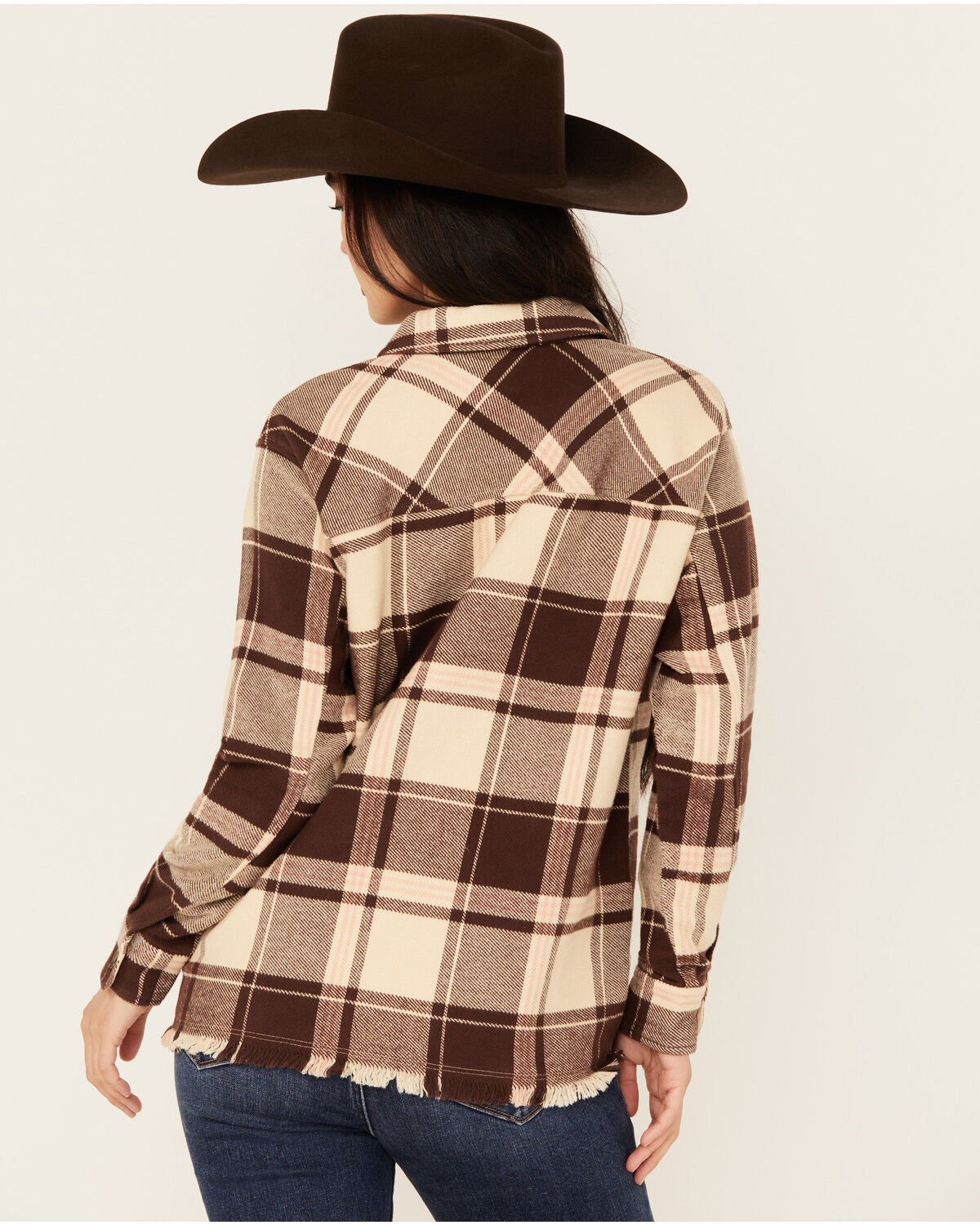 Image #4 - Cleo + Wolf Women's Dante Plaid Print Flannel Shirt, Oatmeal, hi-res