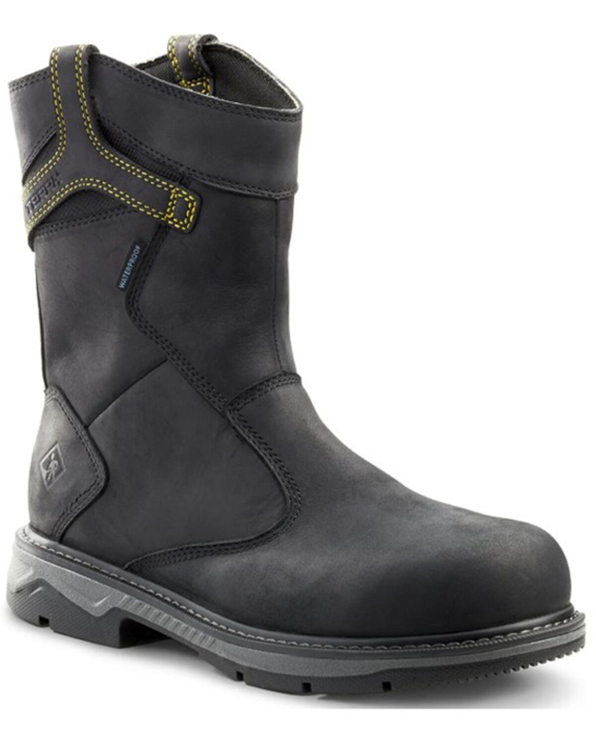 Image #1 - Kodiak Men's 8" Patton Wellington Waterproof Work Boots - Aluminum Toe, Black, hi-res