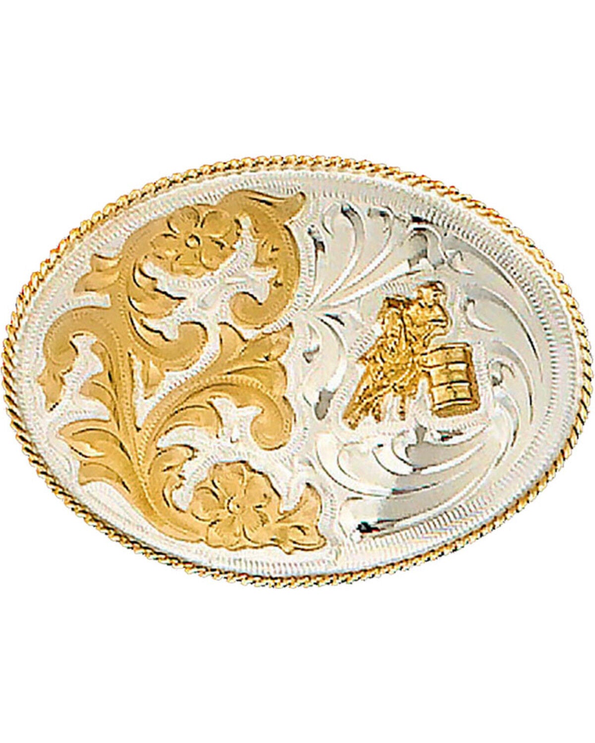 Western Express Women's Silver German Barrel Belt Buckle, Silver, hi-res