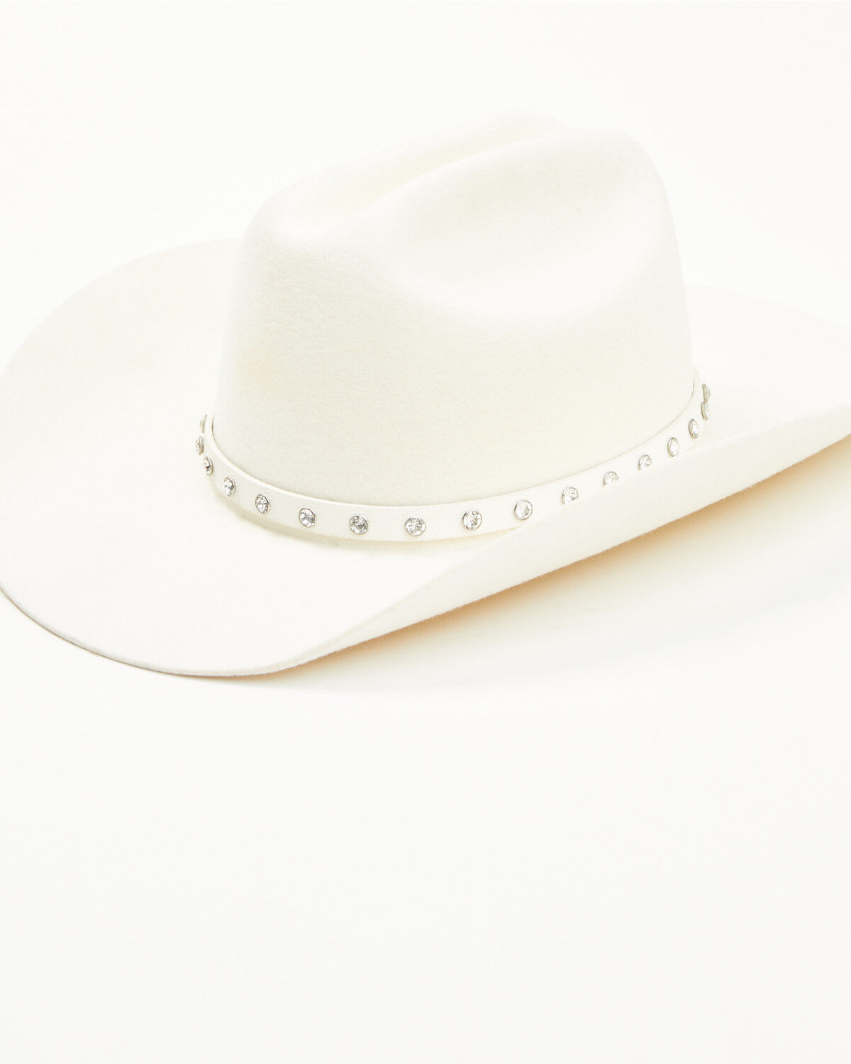 Image #1 - Wrangler Women's Rhinestone Wool Cowboy Hat, White, hi-res