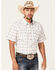 Cody James Men's Eastland Large Plaid Print Short Sleeve Snap Western Shirt , White, hi-res