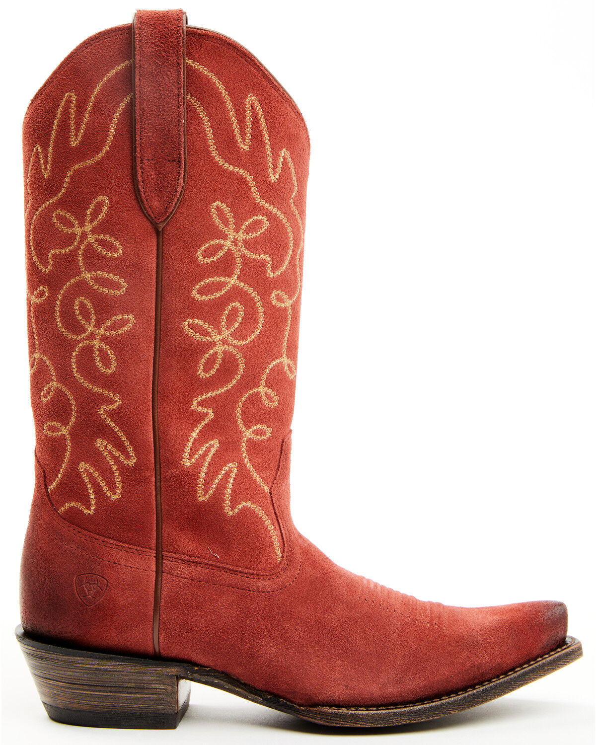 Image #2 - Ariat Women's Jukebox Suede Western Boots - Snip Toe, Red, hi-res