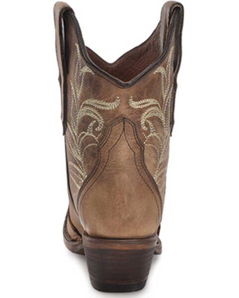 Image #4 - Corral Women's Embroidered Ankle Booties - Snip Toe , Tan, hi-res