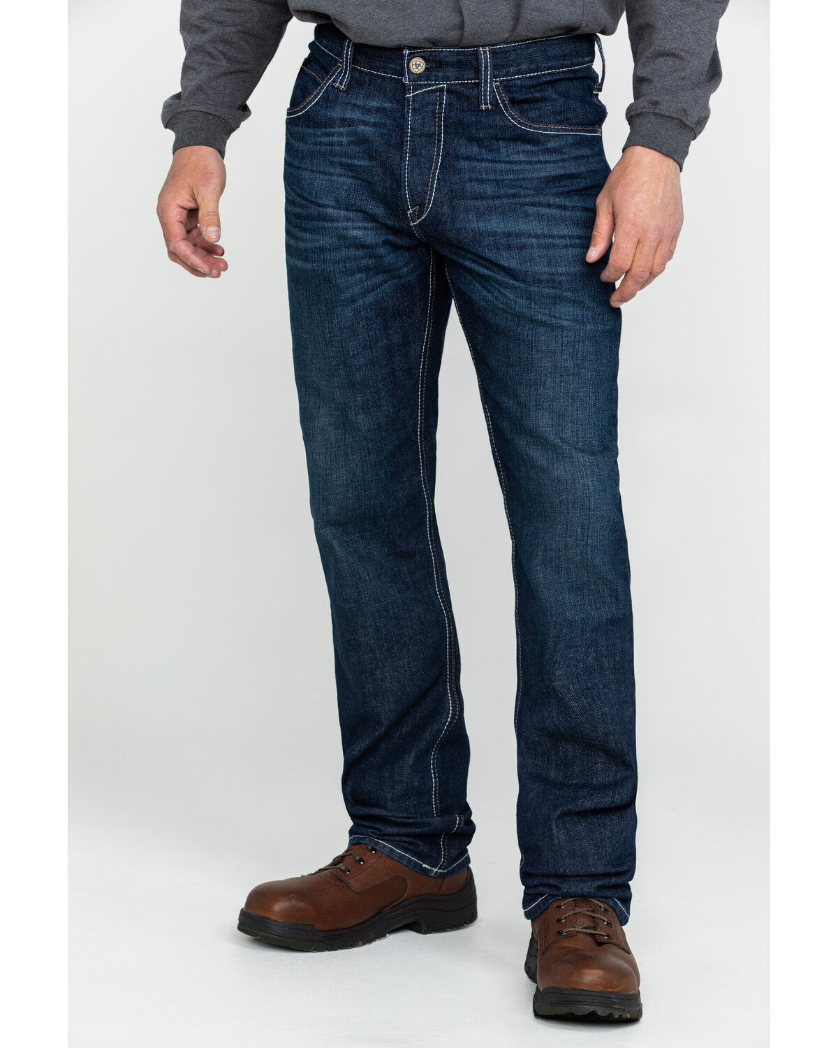 Image #2 - Ariat Men's FR M4 Durastretch Lineup Straight Work Jeans, Blue, hi-res