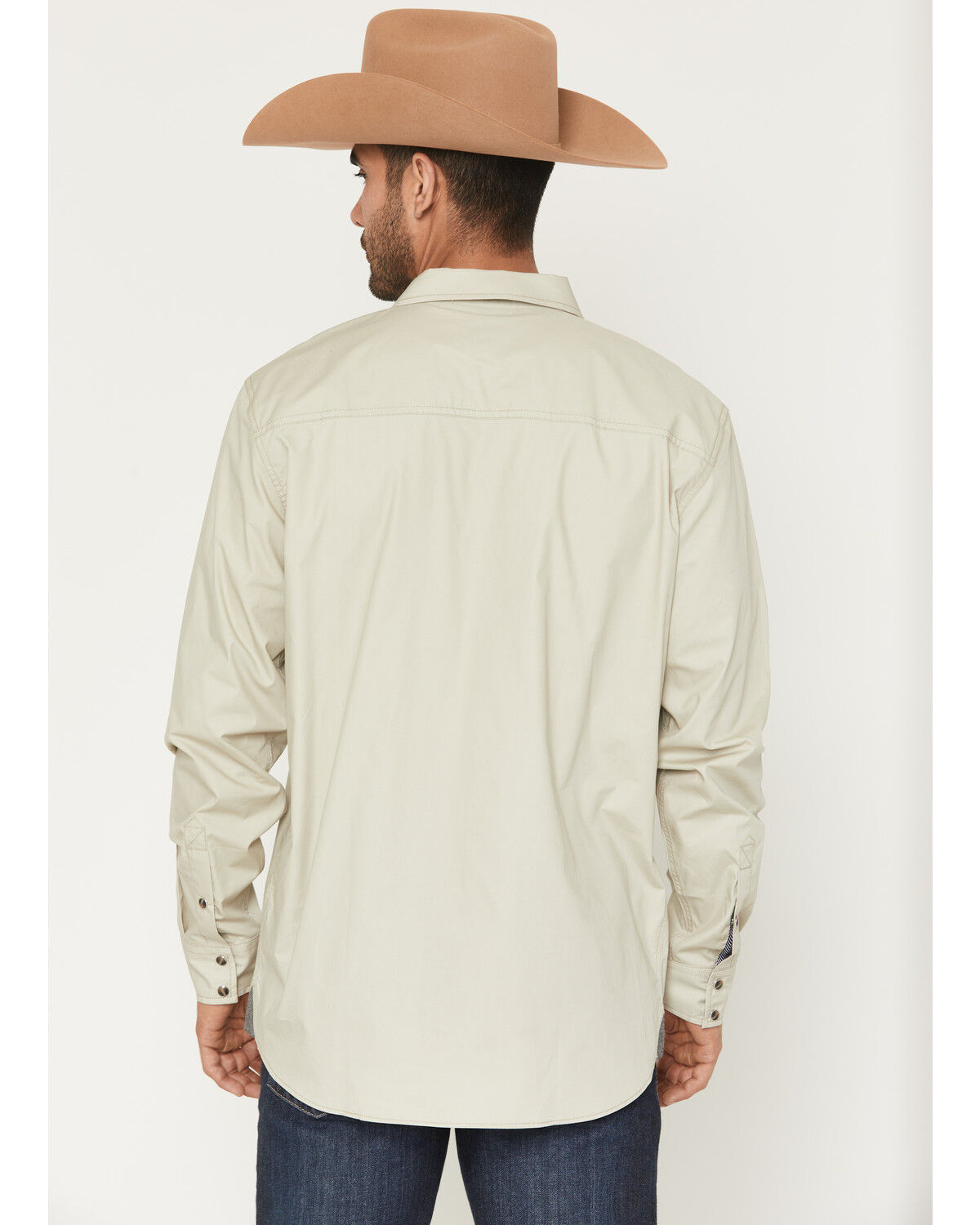 Image #4 - Moonshine Spirit Men's Heart Embroidered Long Sleeve Snap Western Shirt, Tan, hi-res