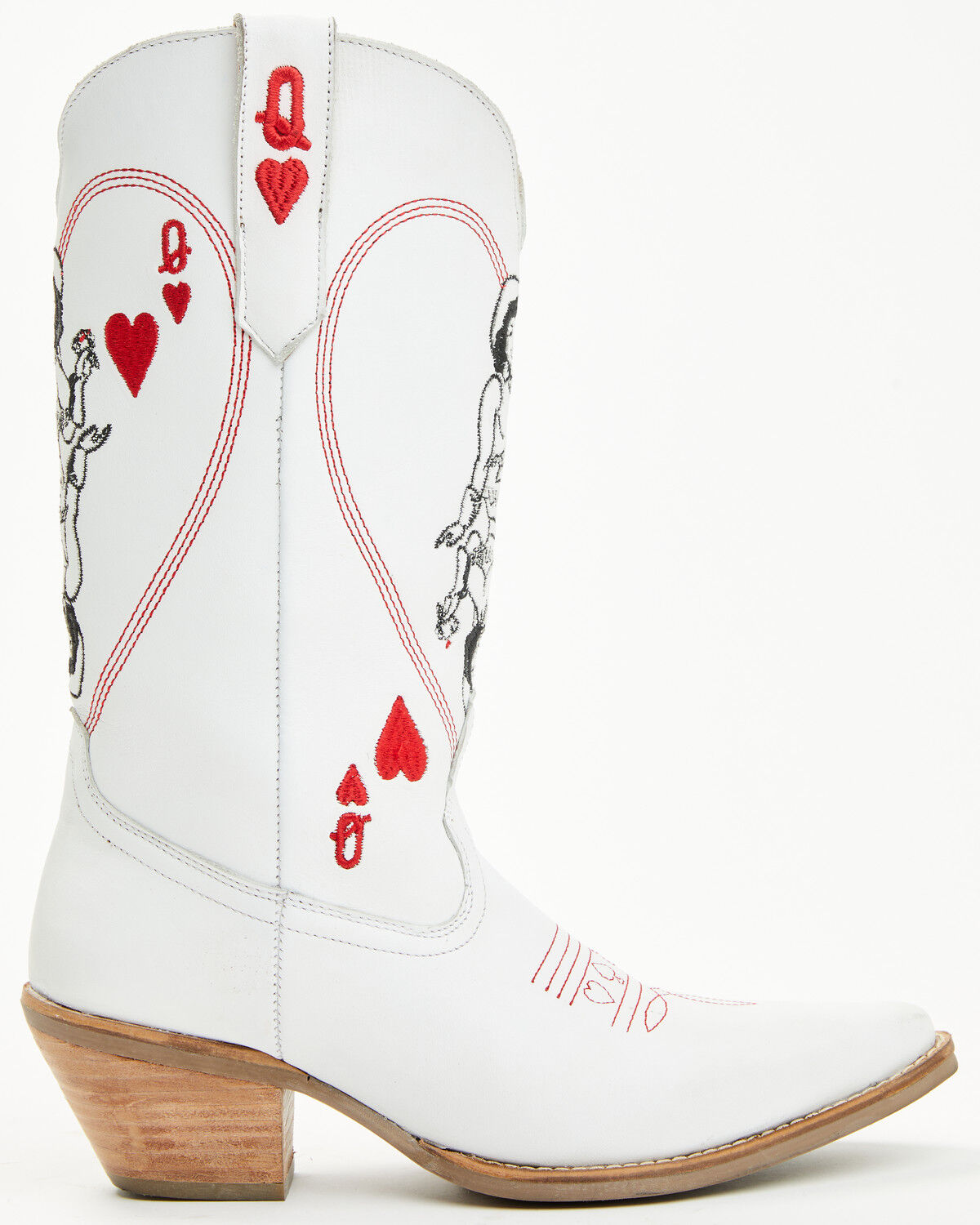 Image #2 - Dingo Women's Queen A Hearts Western Boots - Snip Toe, White, hi-res