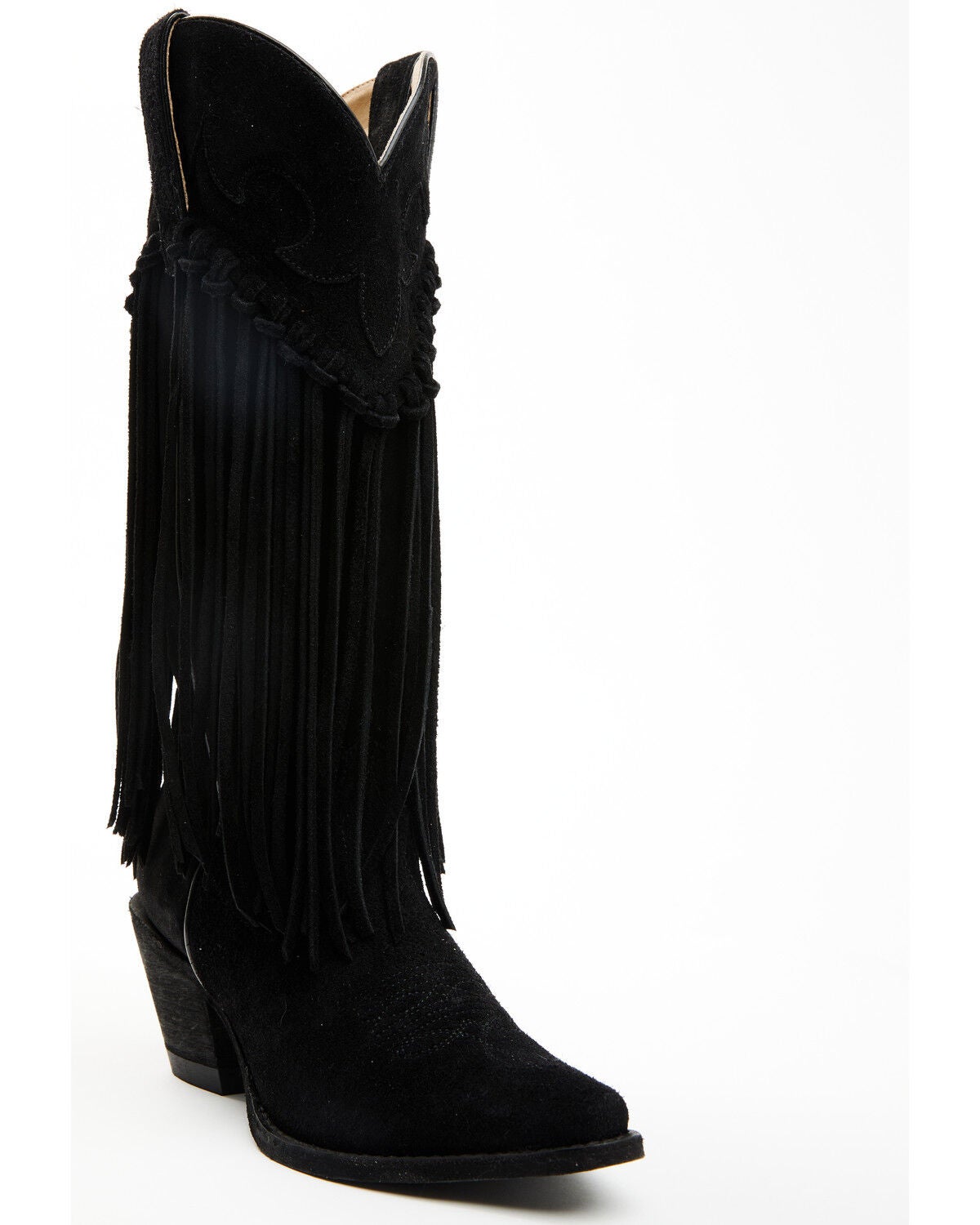 Image #1 - Idyllwind Women's Sterling Fringe Tall Western Boots - Snip Toe, Black, hi-res