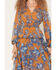 Image #3 - Shyanne Women's Floral Print Long Sleeve Chiffon Shirt, Pecan, hi-res