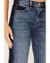 Image #2 - Ceros Women's Medium Wash High Rise Dark Wash Side Seam Straight Jeans, Blue, hi-res