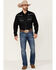 Rock 47 By Wrangler Men's Embroidered Long Sleeve Snap Western Shirt - Tall, Black, hi-res