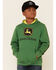 John Deere Boys' Trademark Logo Sleeve Graphic Hooded Sweatshirt , Green, hi-res