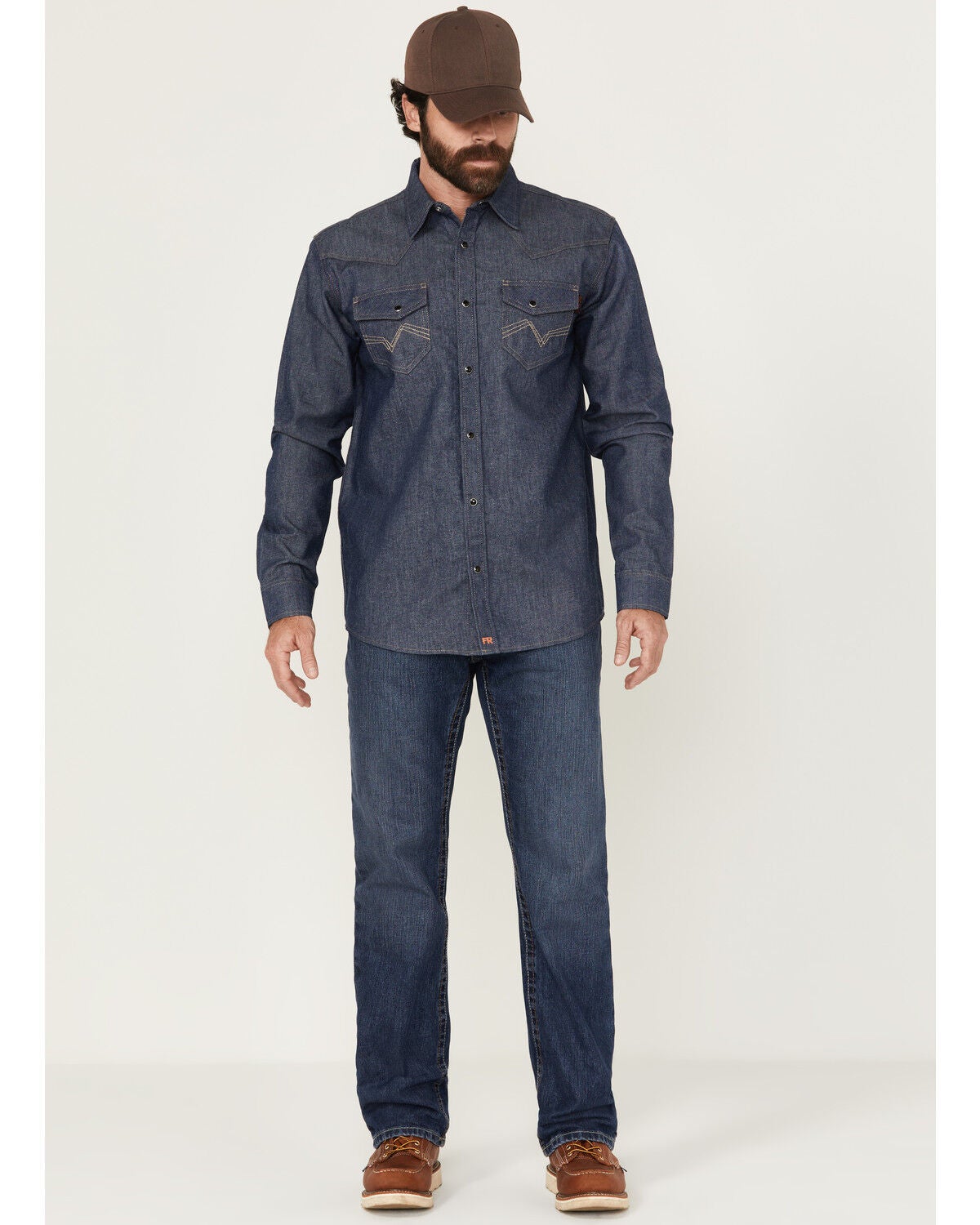 Ariat Men's FR M4 Medium Wash Relaxed Basic Bootcut Jeans - Big, Indigo, hi-res