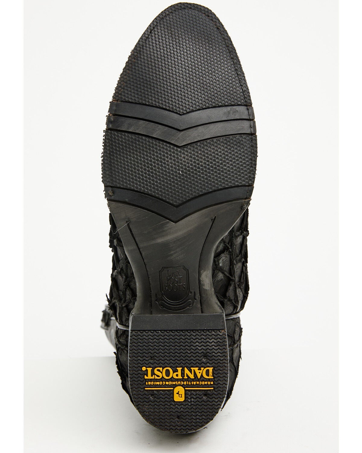 Image #7 - Dan Post Men's Exotic Pirarucu Western Boots - Round Toe, Black, hi-res