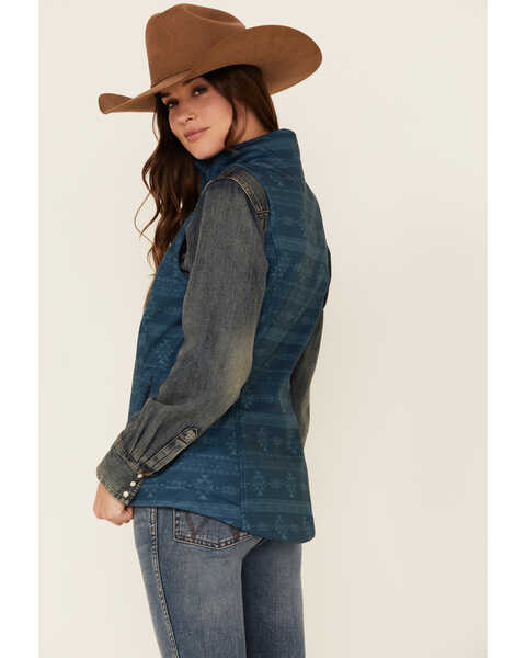 Image #4 - Cinch Women's Southwestern Print Bonded Concealed Carry Zip-Front Vest , , hi-res