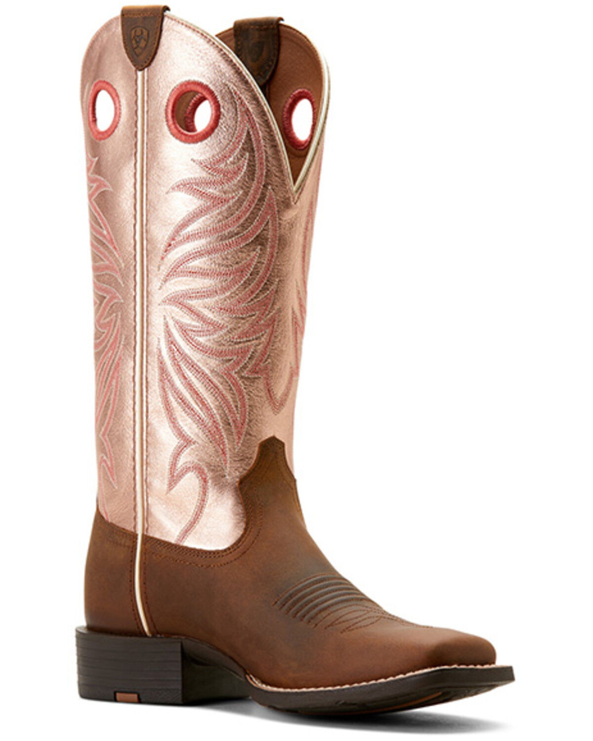 Image #1 - Ariat Women's Round Up Ryder Western Boots - Broad Square Toe, Brown, hi-res