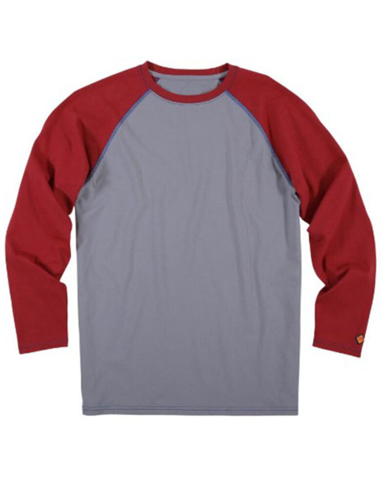 Wrangler Men's Red FR Knit Baseball Long Sleeve Work Shirt - Big, Red, hi-res