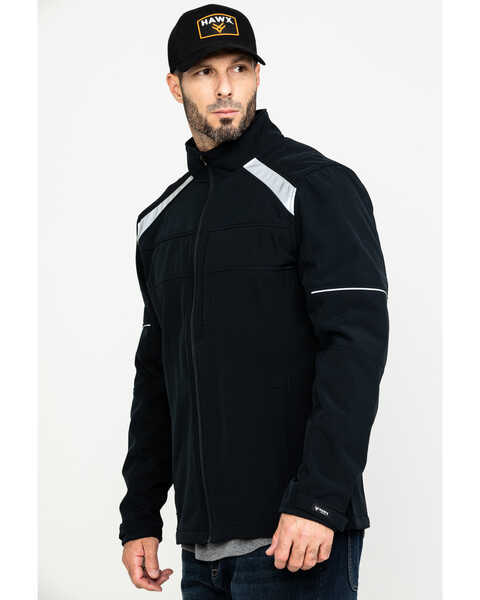 Image #3 - Hawx Men's Reflective Polar Fleece Moto Work Jacket , Black, hi-res