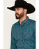 Image #3 - Ariat Men's Team Case Print Long Sleeve Button-Down Western Shirt, Turquoise, hi-res