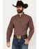 Image #1 - Ariat Men's Nicco Plaid Print Long Sleeve Button-Down Performance Shirt, Wine, hi-res